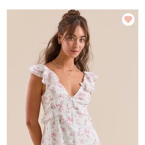 Altar'd State Ivory and Pink Floral Dress